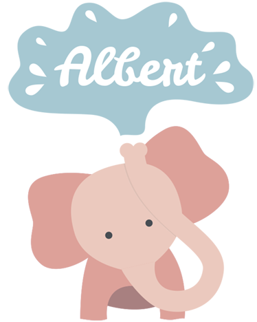 Kids vinyl carpet baby elephant personalized - TenStickers