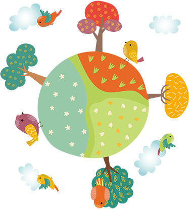 Kids vinyl carpet with animal spring design - TenStickers