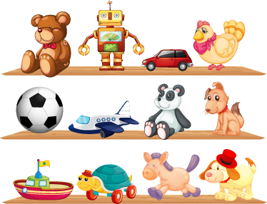 Kids vinyl carpet toy storage shelves - TenStickers