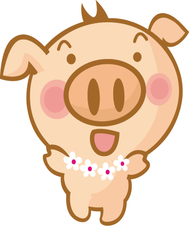 Kids vinyl carpet hawaiian pig design - TenStickers