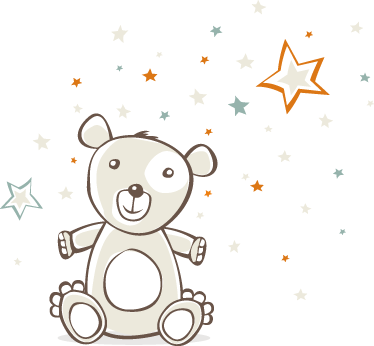 Kids vinyl carpet teddy bear with stars - TenStickers