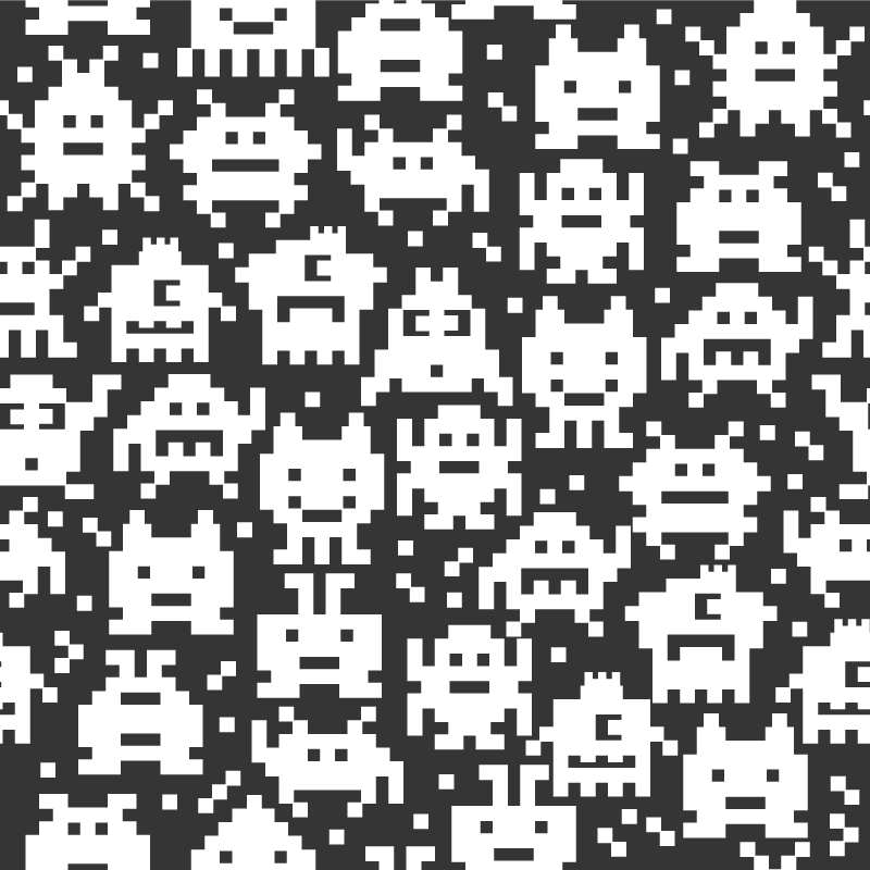 Kids vinyl carpet with video game monsters - TenStickers