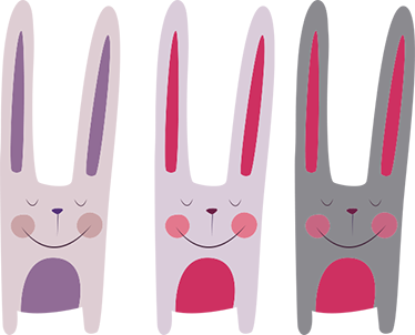 Kids vinyl carpet three cheerful rabbits - TenStickers