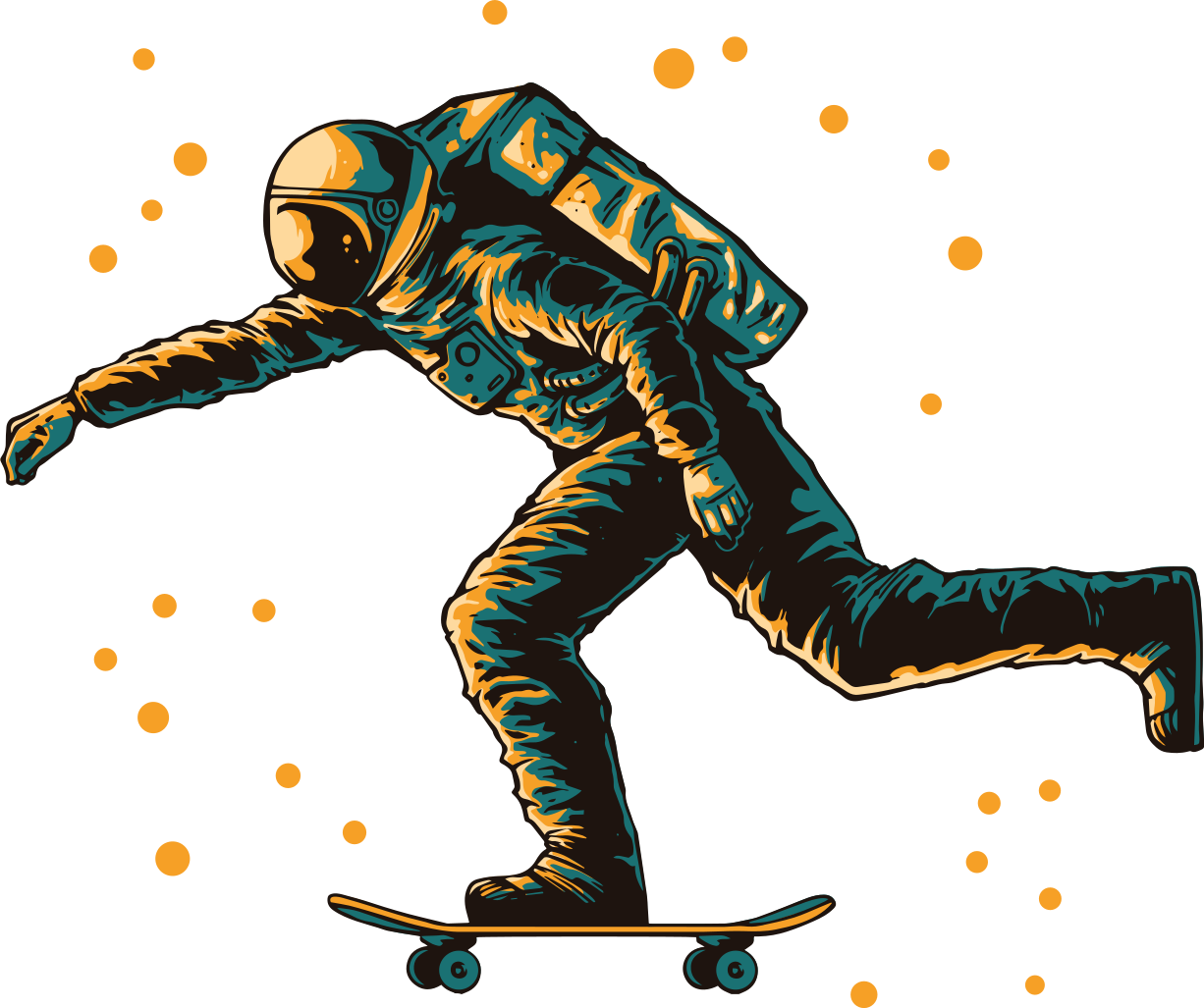 Kids vinyl carpet astronaut skateboarding design - TenStickers