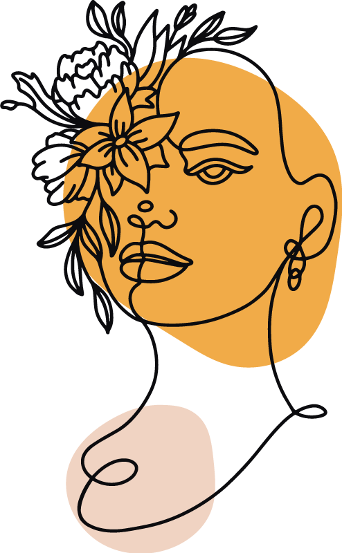 Bedroom vinyl carpet minimalistic woman portrait - TenStickers
