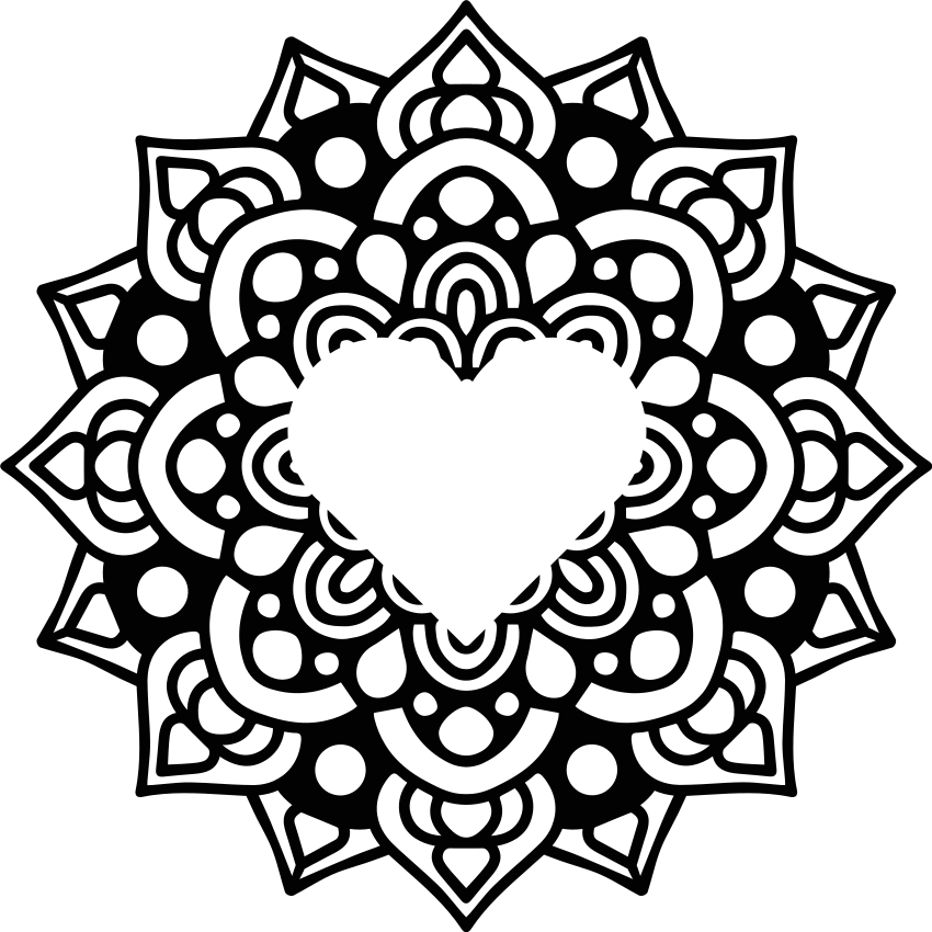 Bedroom vinyl carpet with heart-shaped mandala - TenStickers