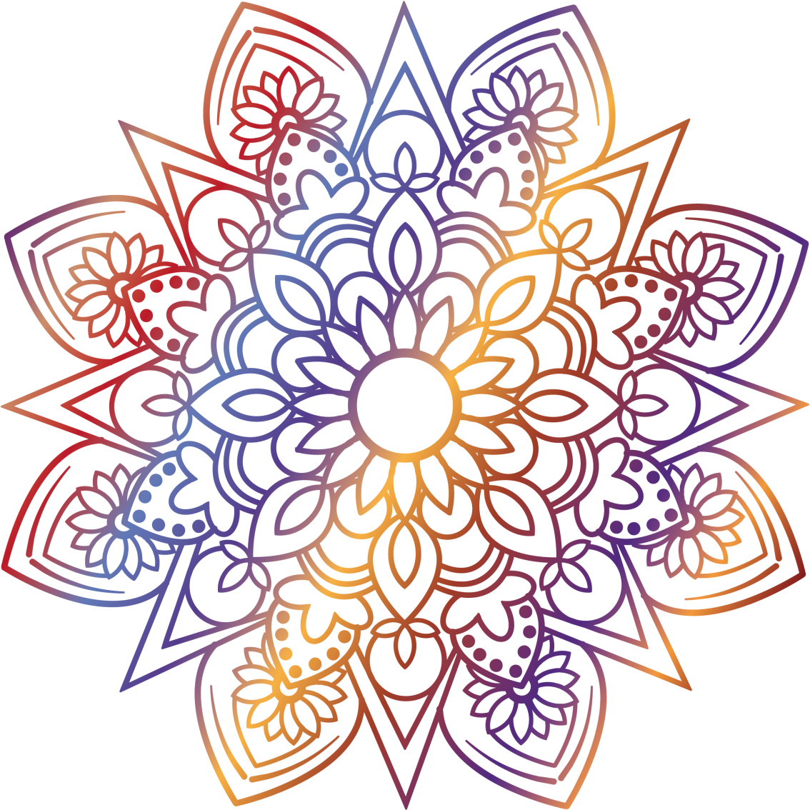 Vivid fiery mandala bedroom vinyl carpet - TenStickers