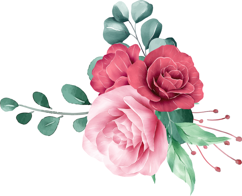 Bedroom vinyl carpet peony bouquet design - TenStickers