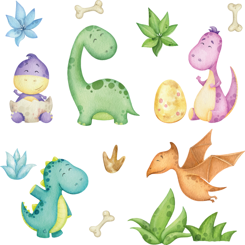 Bedroom vinyl carpet nordic dinosaur design - TenStickers
