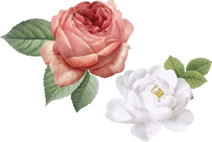 Bedroom vinyl carpet with white and pink roses - TenStickers