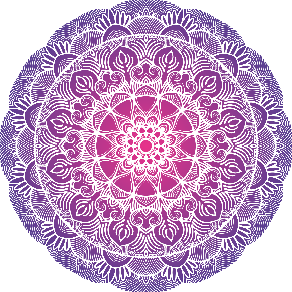 Bedroom vinyl carpet purple flower mandala - TenStickers