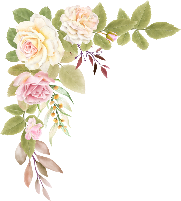 Bedroom vinyl carpet with pink and white roses - TenStickers