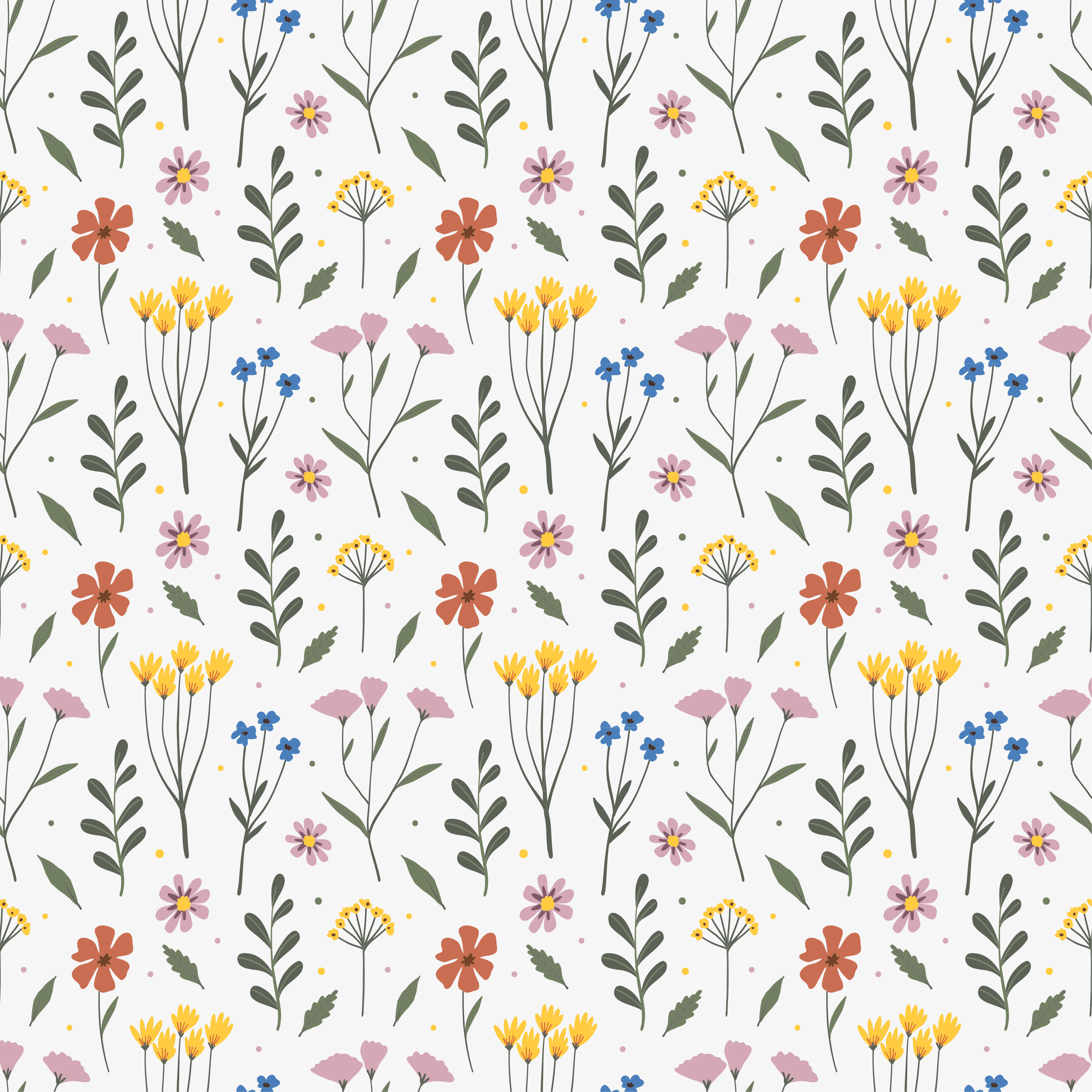 Bedroom vinyl carpet with multicolor flower design - TenStickers