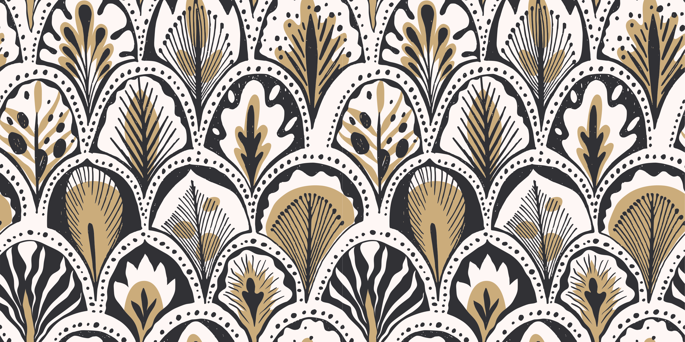 Bedroom vinyl carpet with art deco fan design - TenStickers