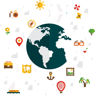 Bedroom vinyl carpet travel the world - TenStickers