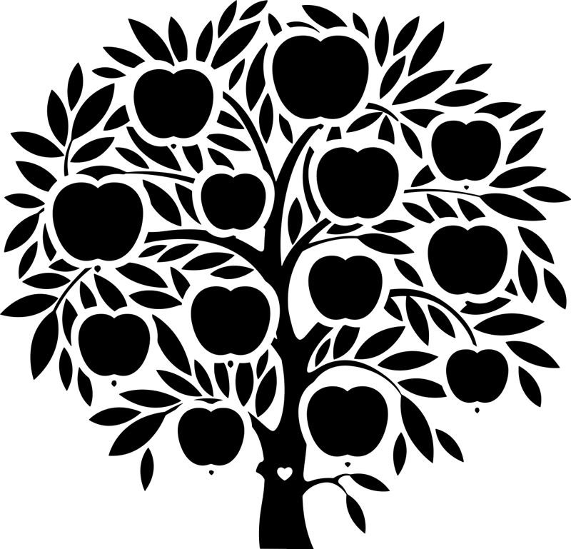 Bedroom vinyl carpet family tree names - TenStickers