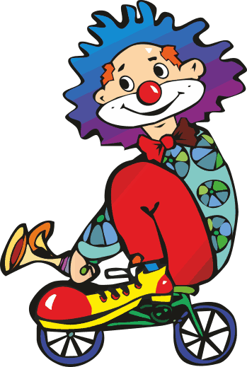 Kids vinyl carpet clown riding a bike - TenStickers