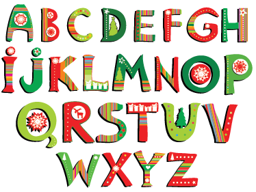 Kids vinyl carpet with green and red letters - TenStickers