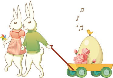 Kids vinyl carpet easter bunnies - TenStickers