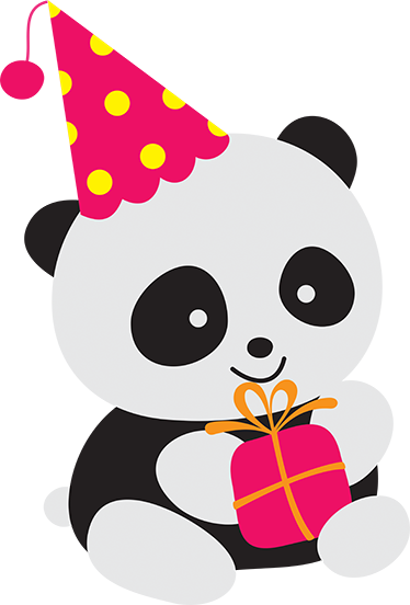 Kids vinyl carpet baby panda with gift - TenStickers