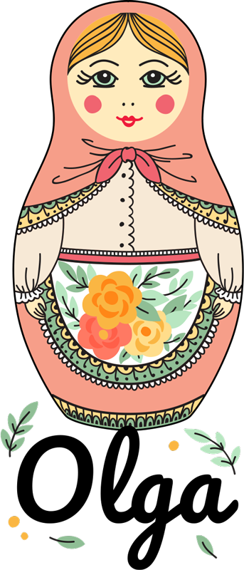 Kids vinyl carpet personalized matryoshka design - TenStickers