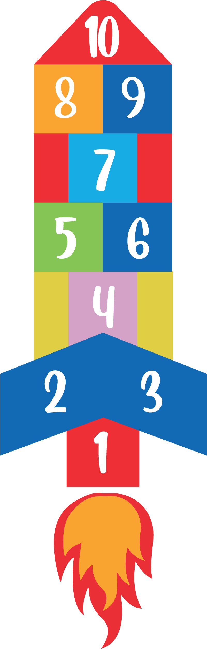 Game vinyl carpet hopscotch rocket - TenStickers