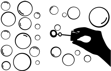 Game vinyl carpet bubble hand silhouette - TenStickers