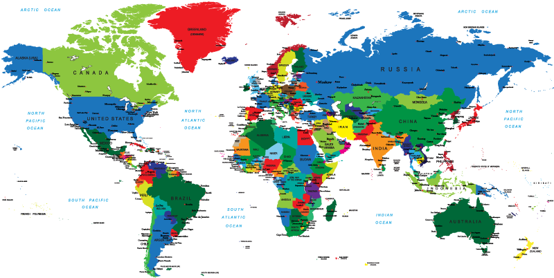 World map vinyl carpet colorful world map vinyl - TenStickers
