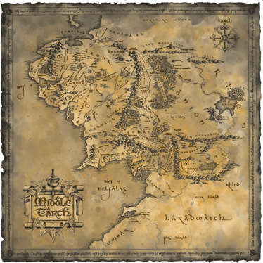 World map vinyl carpet decorative vinyl middle earth - TenStickers