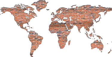 World map vinyl carpet brick wall mural - TenStickers