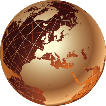 World map vinyl carpet golden world map europe - TenStickers