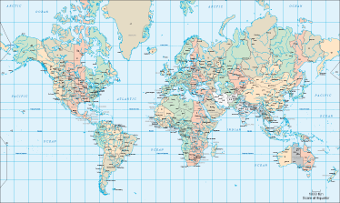 World map vinyl carpet english schedule - TenStickers