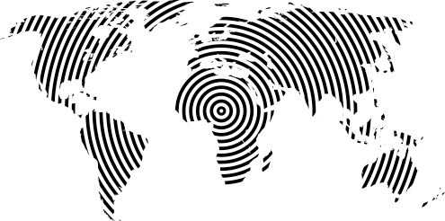 World map vinyl carpet with concentric texture - TenStickers