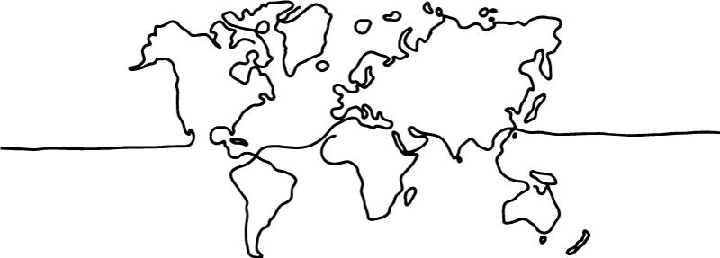 World map vinyl carpet in line art design - TenStickers