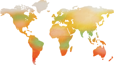 World map vinyl carpet in warm color tones - TenStickers