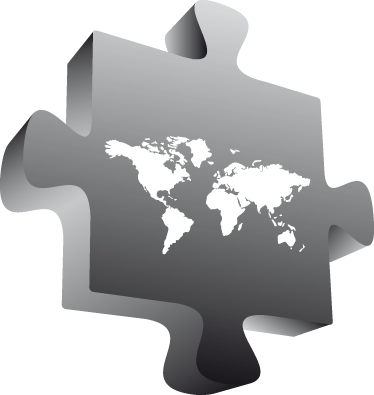 World map vinyl carpet black puzzle piece - TenStickers