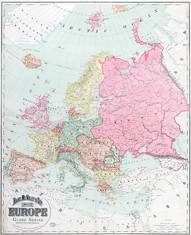 World map vinyl carpet europe map 1900 - TenStickers