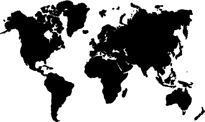 World map vinyl carpet in monochrome design - TenStickers