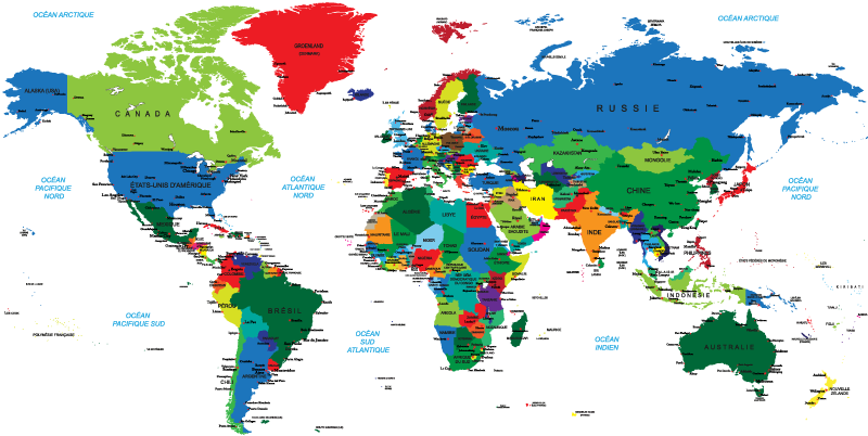 Tapis vinyle carte du monde world map vinyl carpet - TenStickers