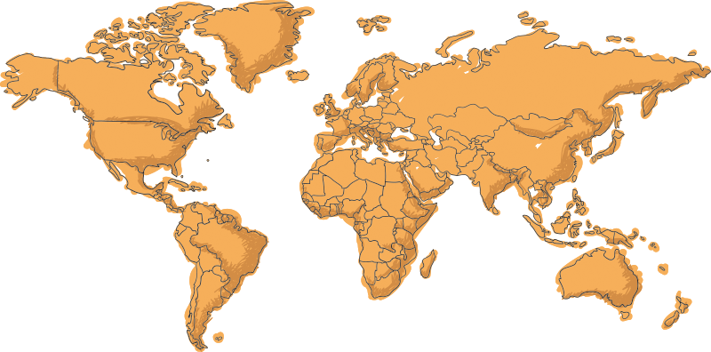 World map vinyl carpet with simple political borders - TenStickers