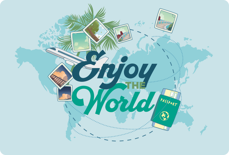 World map vinyl carpet explore the world map - TenStickers