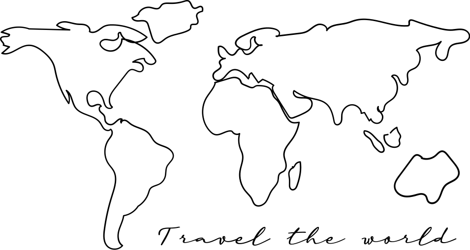World map vinyl carpet with travel text - TenStickers