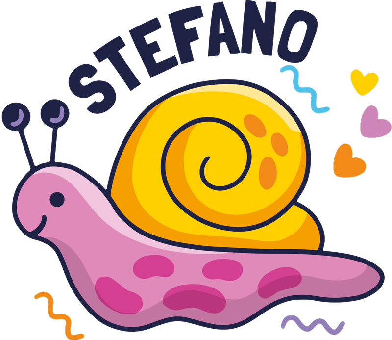 Kids vinyl carpet colorful snail personalized - TenStickers