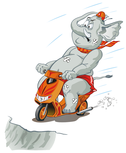 Kids vinyl carpet elephant on motorcycle - TenStickers