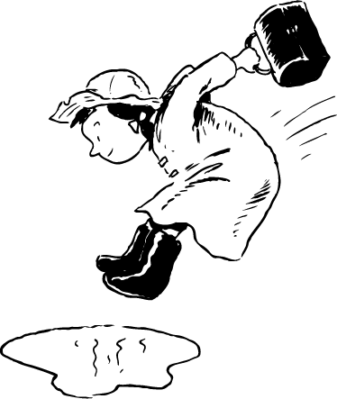 Kids vinyl carpet jumping in puddles - TenStickers