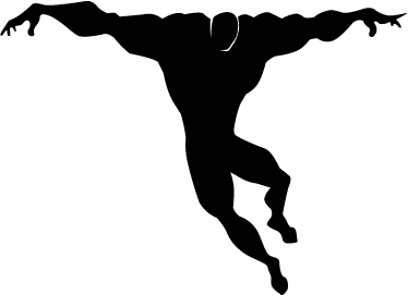 Kids vinyl carpet superhero jumping - TenStickers
