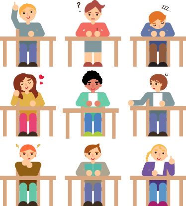 Kids vinyl carpet student desk sticker collection - TenStickers