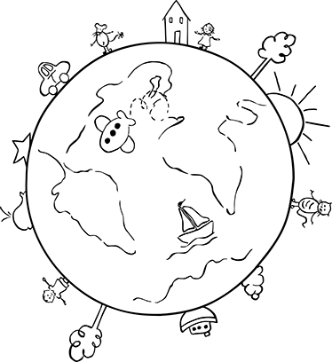 Kids vinyl carpet world map travel decor - TenStickers