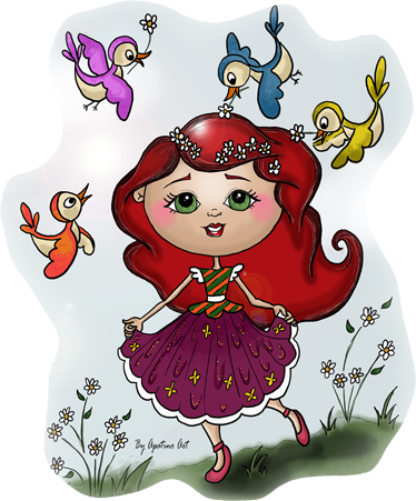 Kids vinyl carpet girl in the countryside - TenStickers