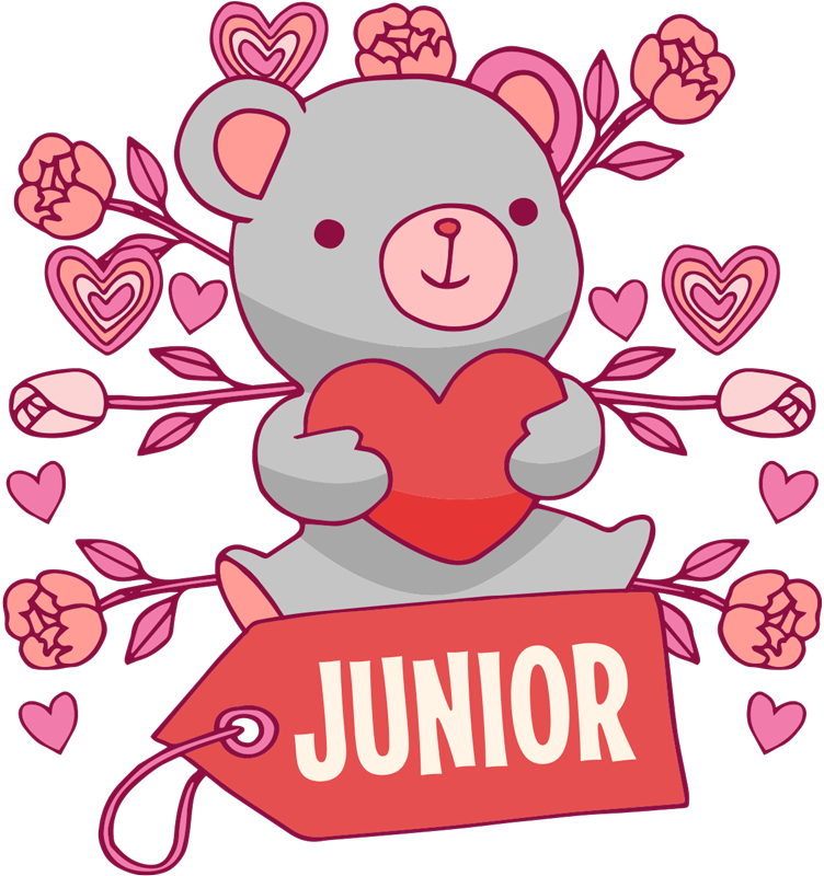 Kids vinyl carpet bear heart and name - TenStickers